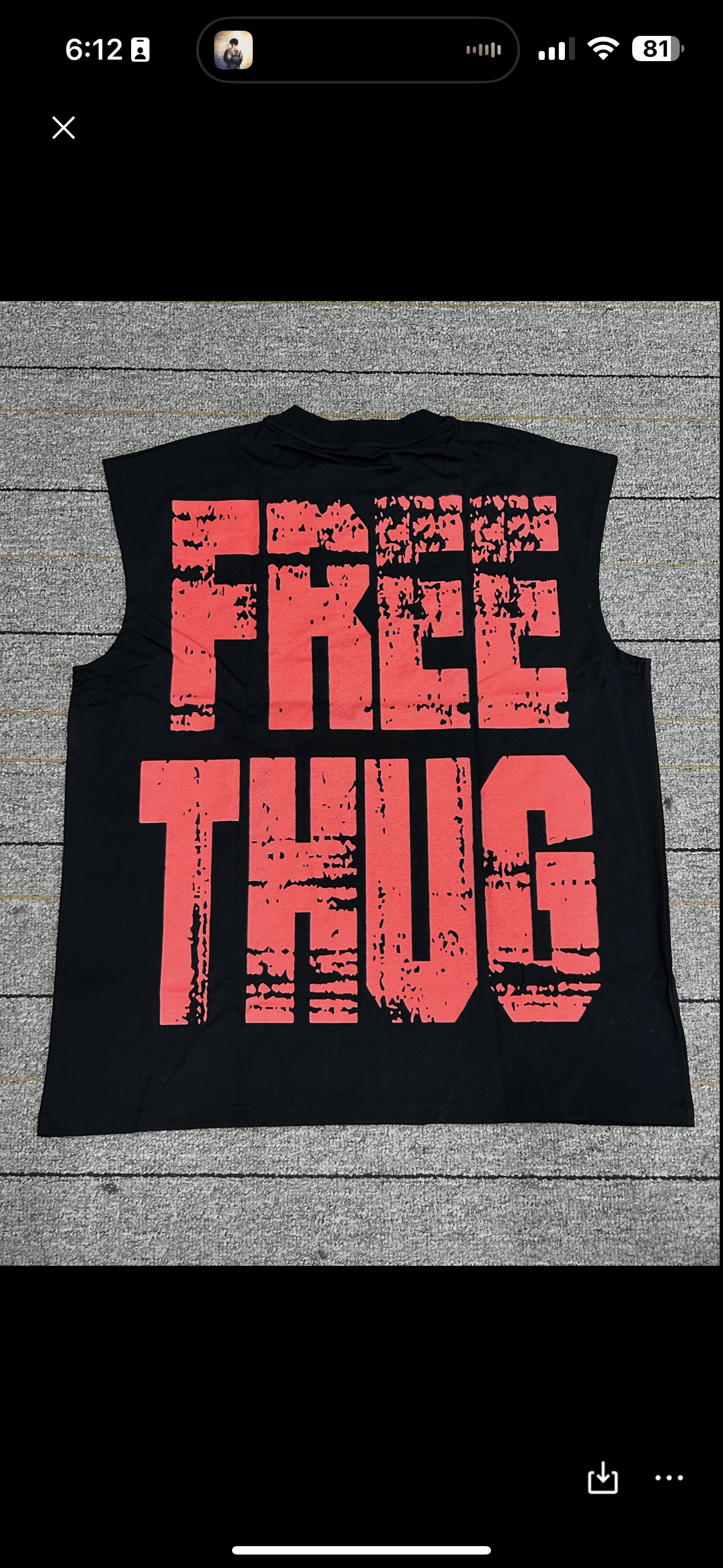 “FREE THUG” sleeveless shirt